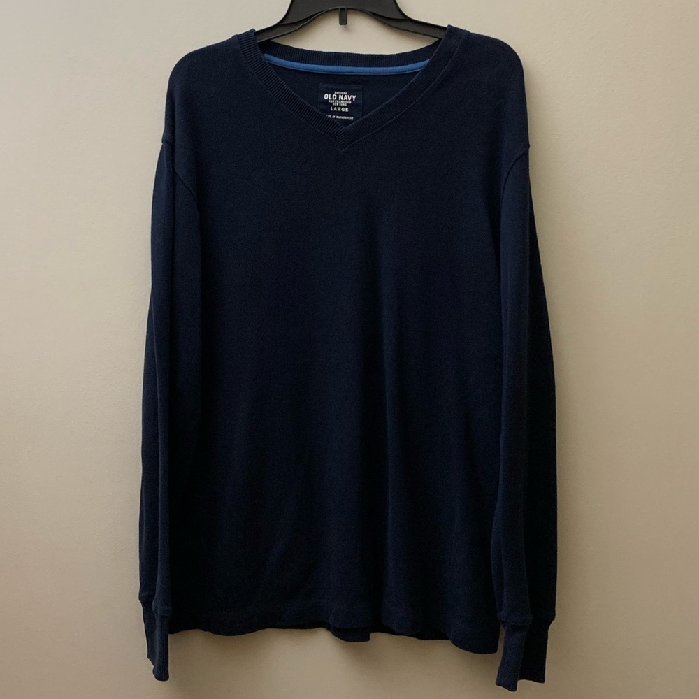 Old Navy Men’s V-Neck Sweater - Navy Blue - Size L